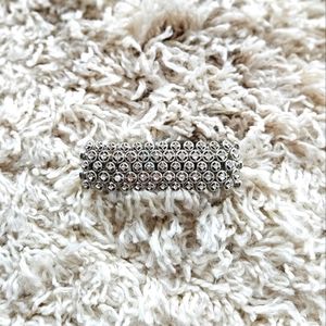 Stretch, Silver Metal Bracelet with Clear Gems, David's Bridal